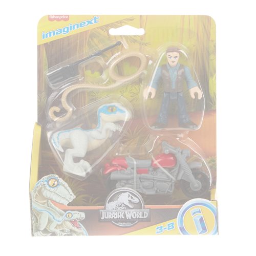 Jurassic World Imaginext Owen and Blue Action Figure Set