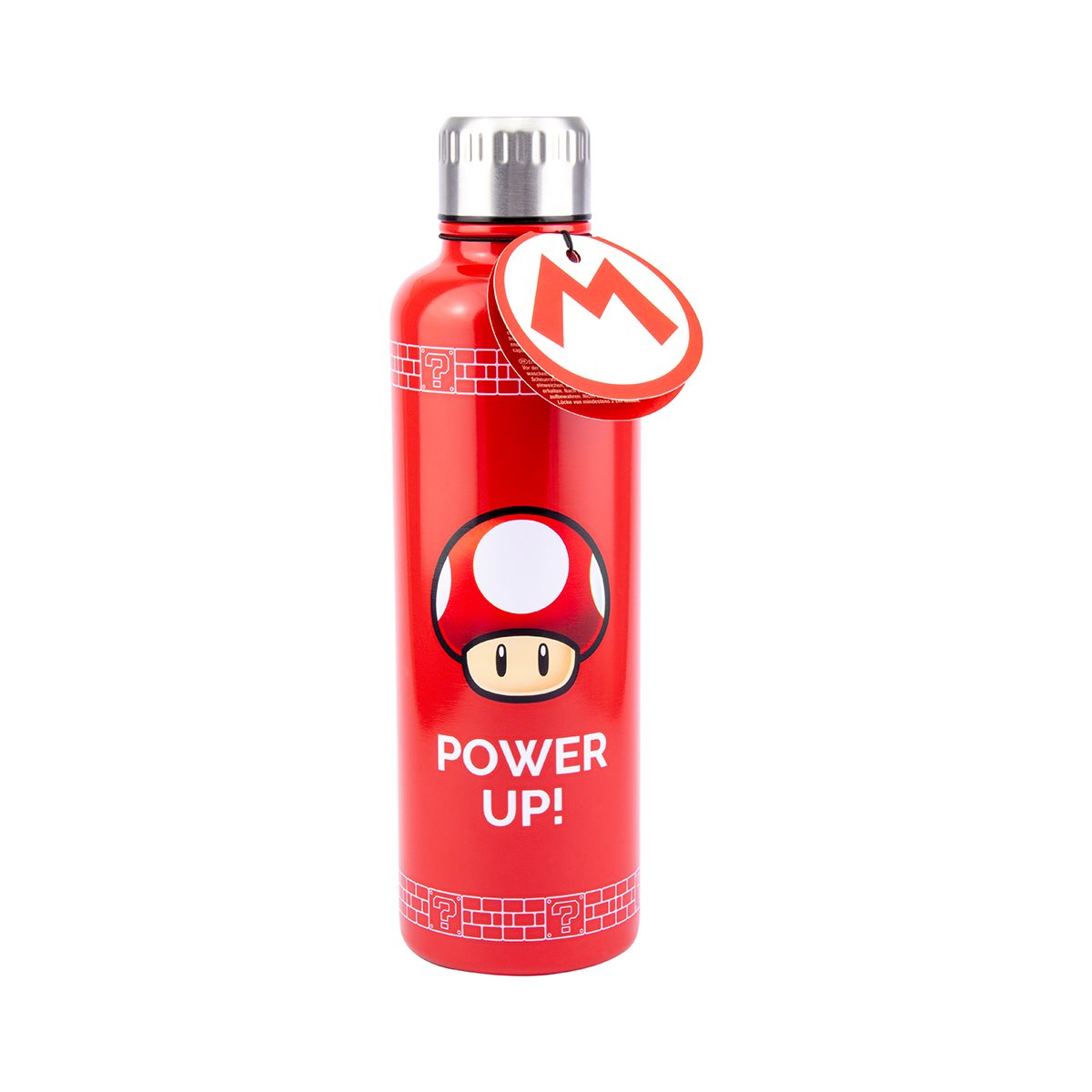 Super Mario 16 oz. Metal Water Bottle with Straw