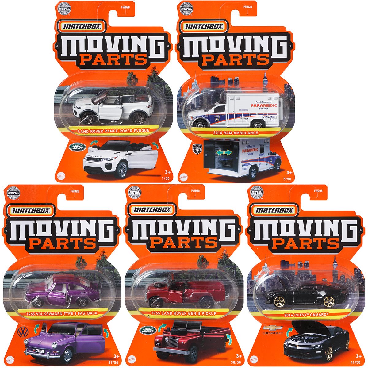 Matchbox Moving Parts 2022 Wave 1 Vehicles Case of 8