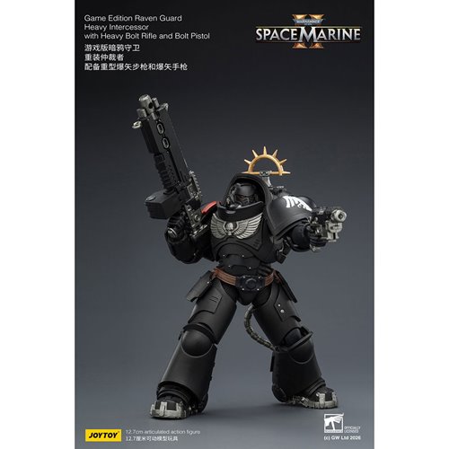 Joy Toy Warhammer 40K Space Marines Game Edition Raven Guard Intercessor Bolt Rifle & Pistol 1:18 Sc