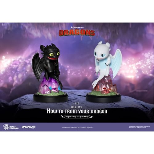 How to Train Your Dragon Night Fury and Light Fury MEA-061 Statue 2-Pack