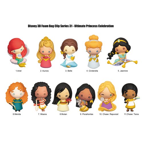 Disney Ultimate Princess Celebration Figural Bag Clip 6-Pack