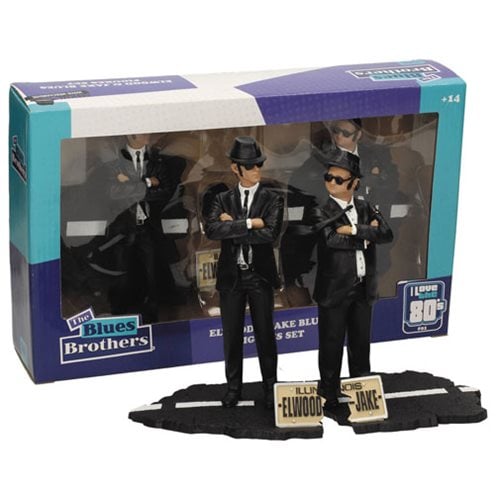 The Blues Brothers Jake and Elwood 7-Inch Movie Icons Statue Set