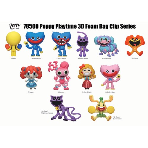 Poppy Playtime 3D Foam Bag Clip Random 6-Pack