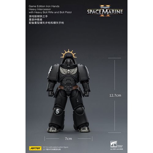 Joy Toy Warhammer 40K Space Marines Game Edition Iron Hands Intercessor Bolt Rifle & Pistol 1:18 Sca