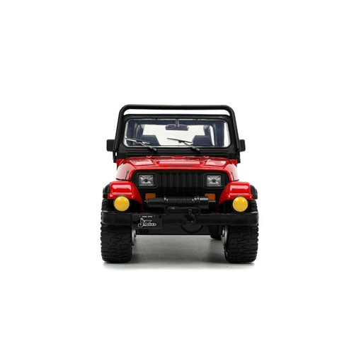 Just Trucks 1992 Jeep Wrangler 1:24 Scale Die-Cast Metal Vehicle with Tire Rack