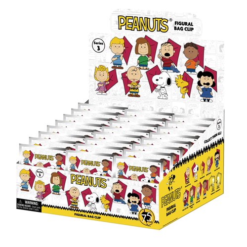 Peanuts Series 3 3D Foam Bag Clip Random 6-Pack