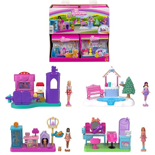 Mini BarbieLand Doll and Playset Display Case of 8