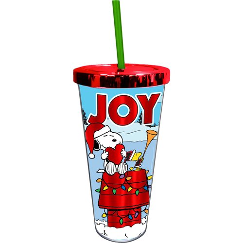 Peanuts Snoopy Joy 20 oz. Foil Travel Cup with Straw