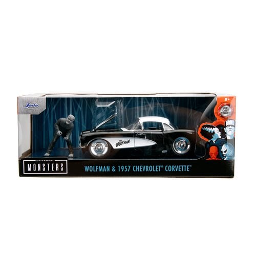 Hollywood Rides Universal Monsters Wolfman 1957 Chevrolet Corvette 1:24 Scale Die-Cast Metal Vehicle