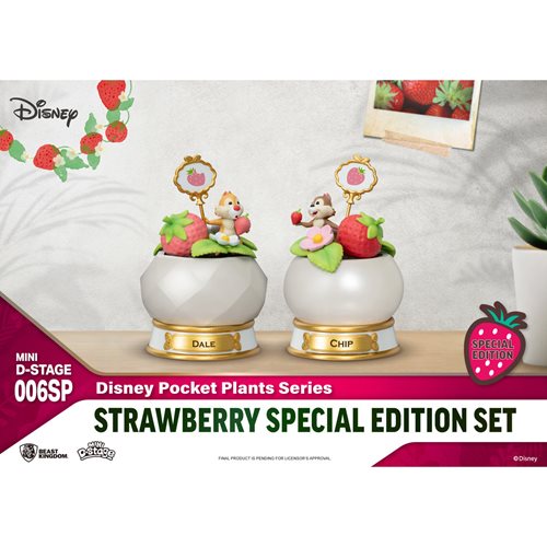 Disney Pocket Plants Series Chip and Dale Strawberry Special Edition MDS-006SP Mini D-Stage Statue 2