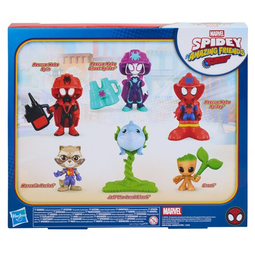 Spidey and his Amazing Friends Rescue-Webs Rescue Spidey and Crew Action Figure 6-Pack