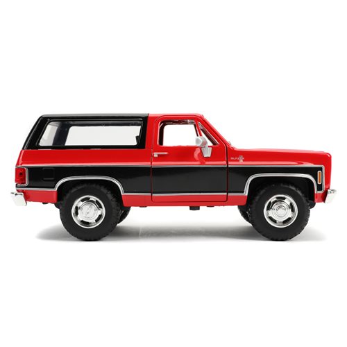 Just Trucks 1980 Chevrolet K5 Blazer Stock Red 1:24 Scale Die-Cast Metal Vehicle with Tire Rack