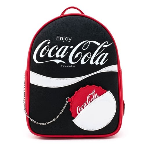 Coca-Cola Black-and-White Logo Mini-Backpack with Coin Purse