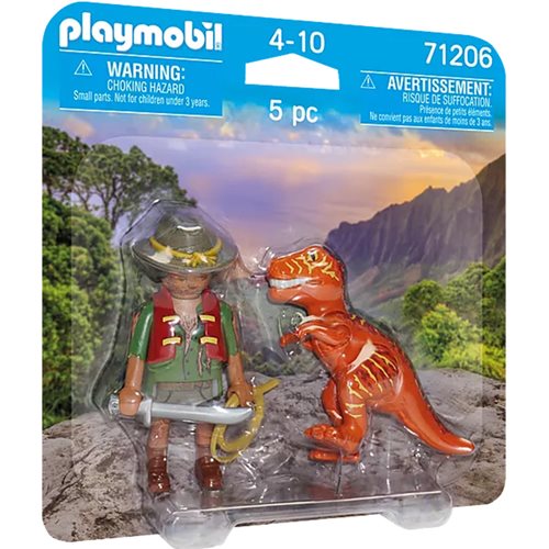 Playmobil 71206 DuoPacks Adventurer with T-Rex 3-Inch Action Figures