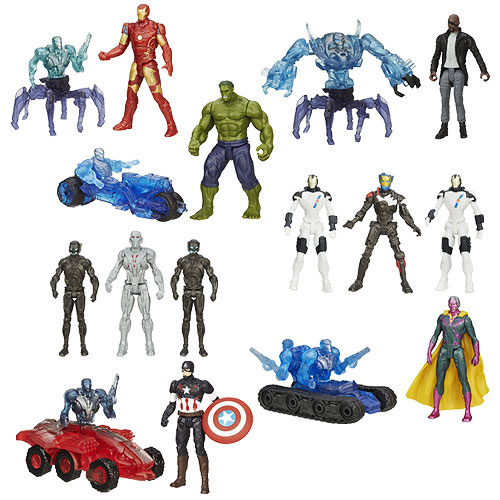 Avengers Age of Ultron ULTRON 2.0 & ULTRON SENTRIES 2.5" Figure Set 3 PACK NEW 