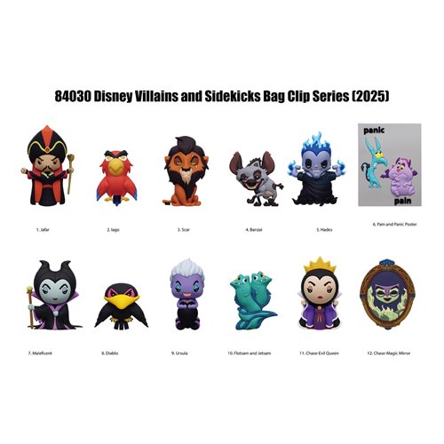 Disney Villains Series 4 3D Foam Bag Clip Display Case of 24