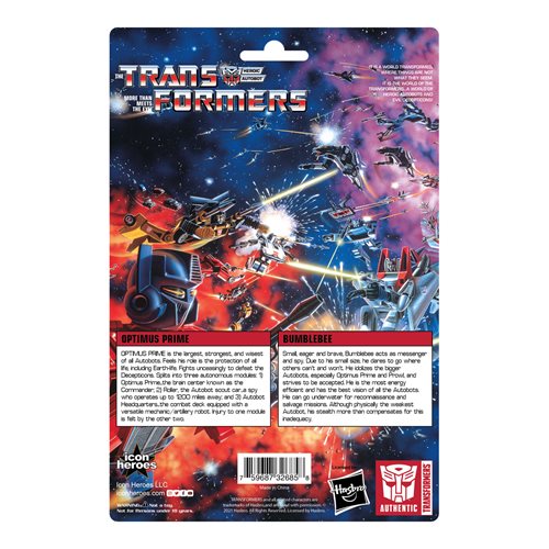 Transformers Optimus Prime and Bumblebee Retro Pin 2-Pack Set