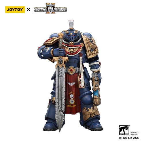 Joy Toy Warhammer Space Marine Ultramarine Relic Primus Armour Plasma Pistol and Combat Blade 1:18 S