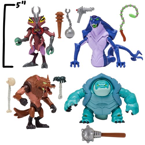 Tales of the Teenage Mutant Ninja Turtles Mutants Antrax Scale Tail Tokka Rahzar Action Figure 4-Pac