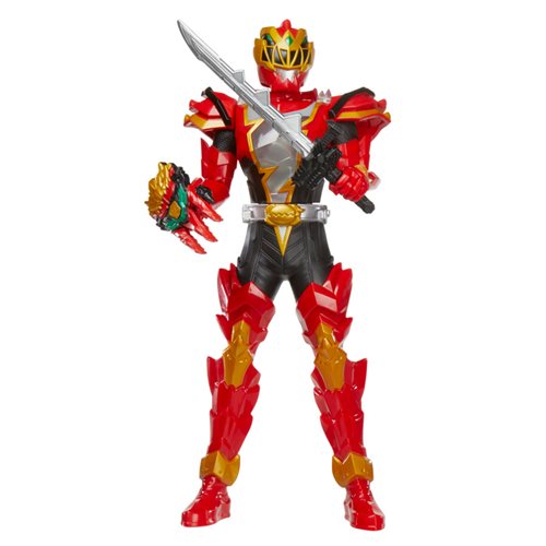 Power Rangers Dino Fury Spiral Strike Red Ranger 12-inch Electronic Spinning and Light FX Action Fig