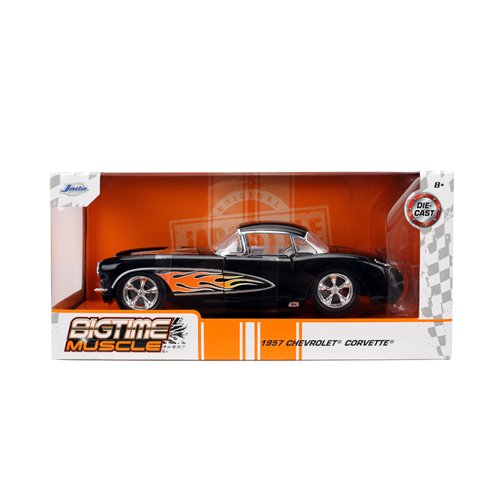 Bigtime Muscle 1957 Black Chevrolet Corvette 1:24 Scale Die-Cast Metal Vehicle