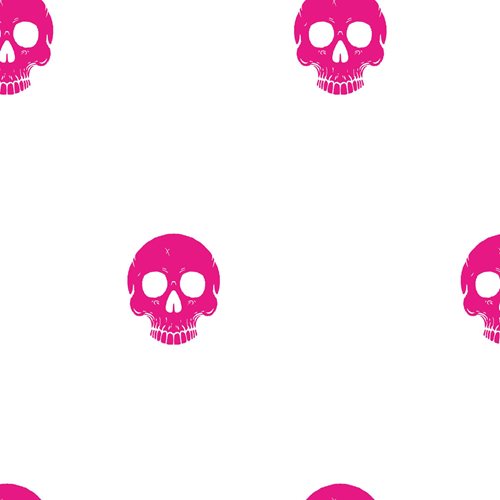 Cruella Glamour Skulls in Pink Peel and Stick Wallpaper