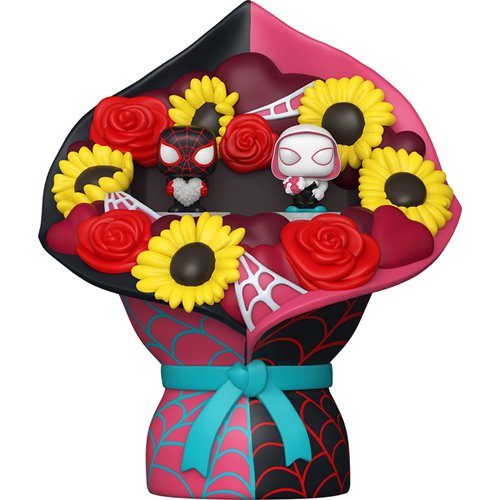 Spider-Man Valentines Miles Morales and Ghost Spider Funko Bitty Pop! Mini-Figure Bouquet