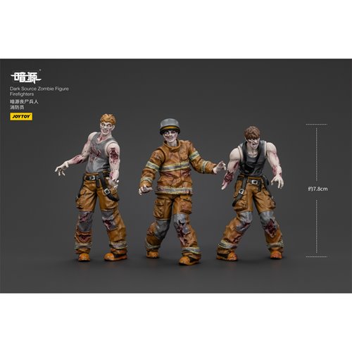 Joy Toy Dark Source Zombie Firefighters 1:25 Scale Action Figure 3-Pack