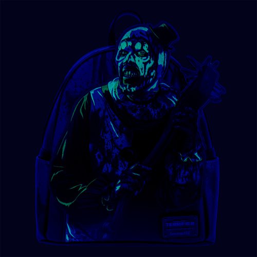 Terrifier Art the Clown Blood Splatter Glow-in-the-Dark Mini-Backpack - Entertainment Earth Exclusiv