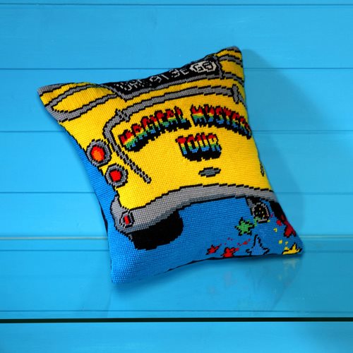 The Beatles Magical Mystery Tour Bus Tapestry Cushion