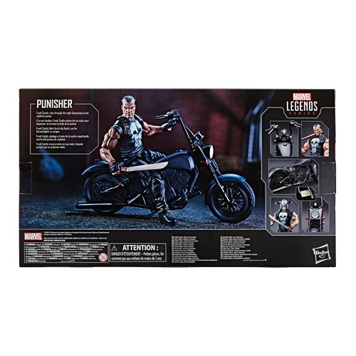 Marvel Legends Series 6-inch The Punisher Action Figure with Motorcycle