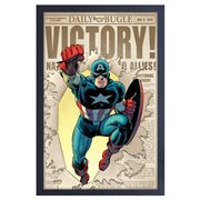 Captain America Newspaper Framed Art Print
