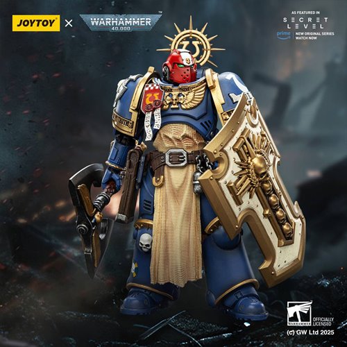 Joy Toy Warhammer 40,000 Ultramarines Metaurus with Power Axe, Stormshield and Plasma Pistol 1:18 Sc