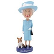 Queen Elizabeth with Corgi Bobblehead, Not Mint