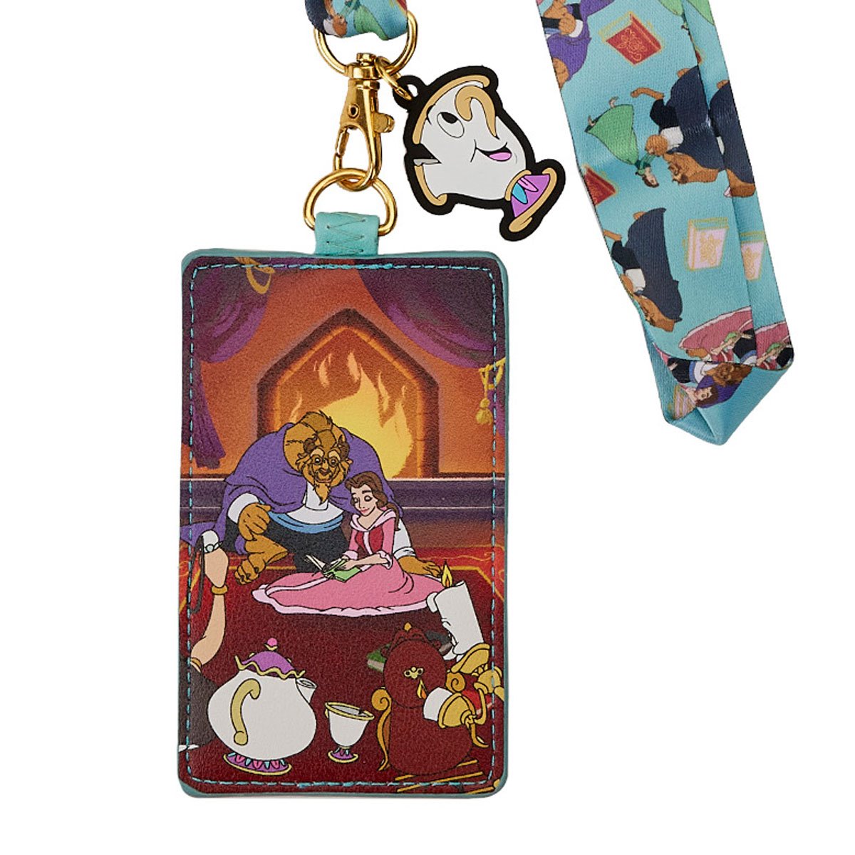 Beauty and the Beast Fireplace Scene Zip-Around Wallet