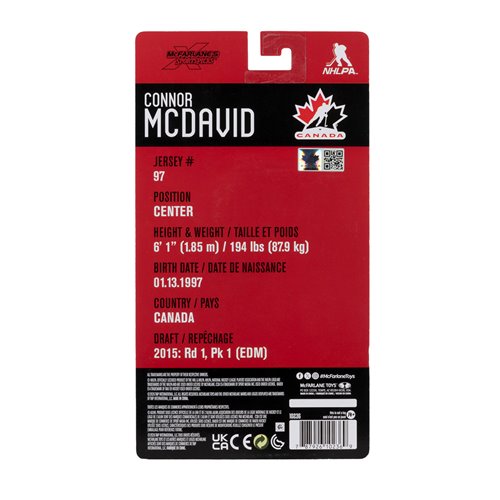 McFarlanes SportsPicks Hockey Canada Connor McDavid Olympics 2026 6-Inch Scale Articulated Action Fi