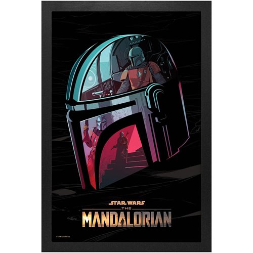 Star Wars: The Mandalorian Helmet Scenes Framed Art Print
