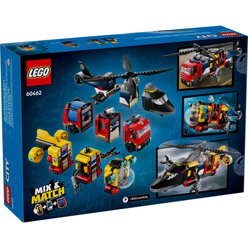 LEGO City 60462 Helicopter, Fire Truck & Submarine Remix