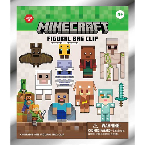 Minecraft Series 4 3D Foam Bag Clip Display Case of 24