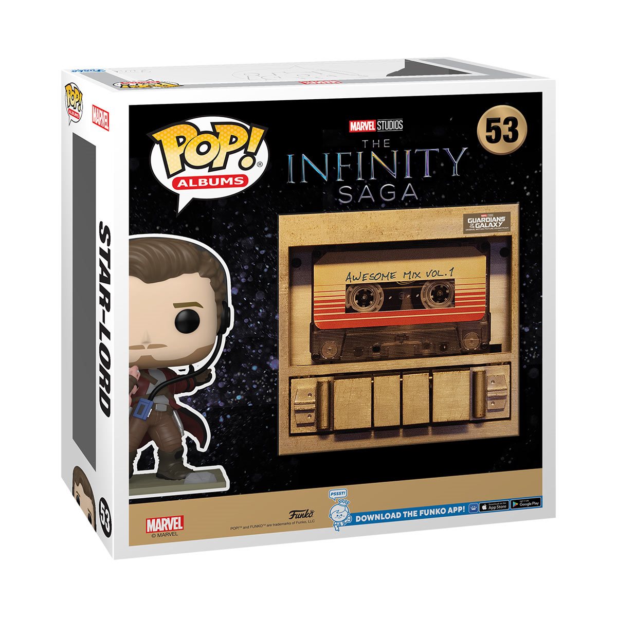 Guardians of the Galaxy Awesome Mix Star-Lord Pop! Album Figure #53 with  Case