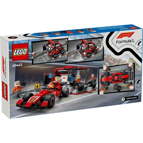 LEGO City 60443 F1 Pit Stop & Pit Crew with Ferrari Car