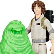 Ghostbusters Frozen Empire Fright Features Trevor Spengler 5-Inch Action Figure with Ecto-Stretch Tech Slimer Ghost