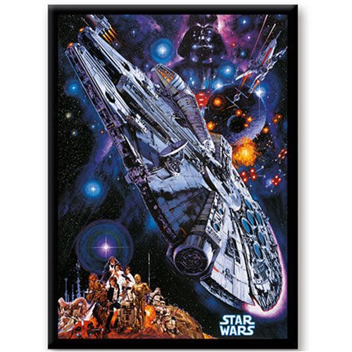 Star Wars Millenium Falcon Retro Poster Flat Magnet