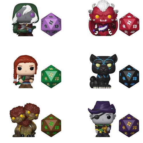 Dungeons and Dragons Funko Bitty Pop! Mini-Figure and Dice Display Case of 12