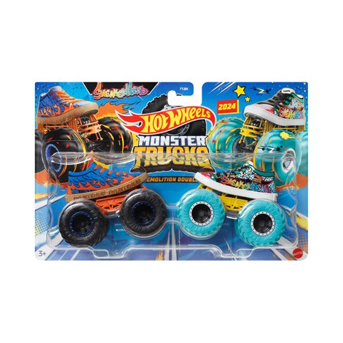 Hot Wheels Monster Trucks Demolition Doubles 1:64 Scale Vehicle 2-Pack 2024 Mix 5 Case of 8