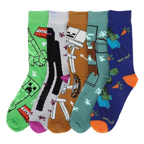 Minecraft Creeper Icons Crew Sock 5-Pack