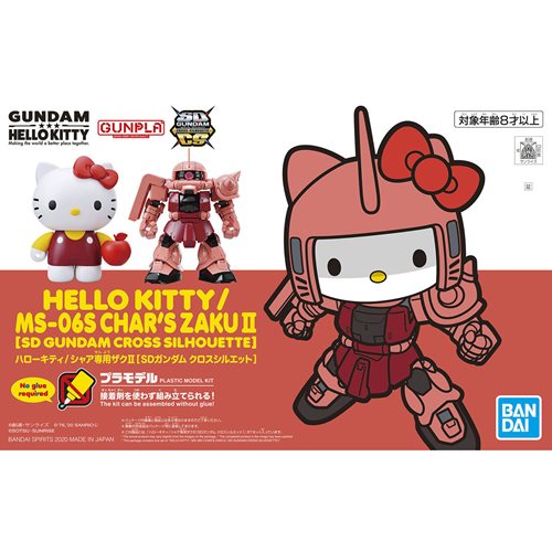 Mobile Suit Gundam Hello Kitty and MS-06S Char's Zaku II SD Gundam Cross Silhouette Model Kit