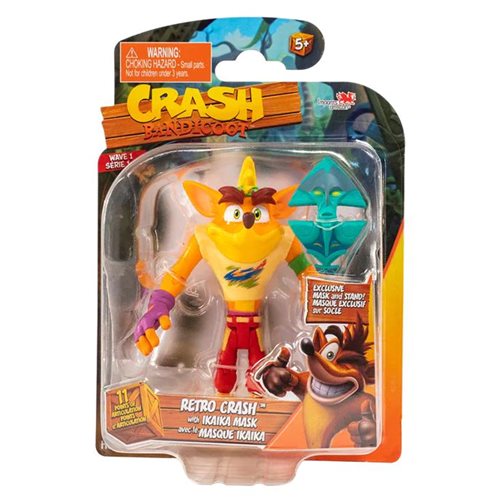 Crash Bandicoot Retro Crash 4 1/2-In Action Figure, Not Mint