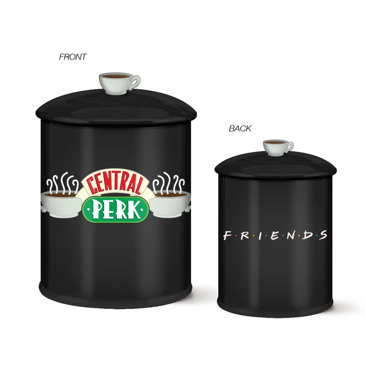 FRD309EG Silver Buffalo Friends Central Perk Black Large Canister Ceramic Cookie Jar 